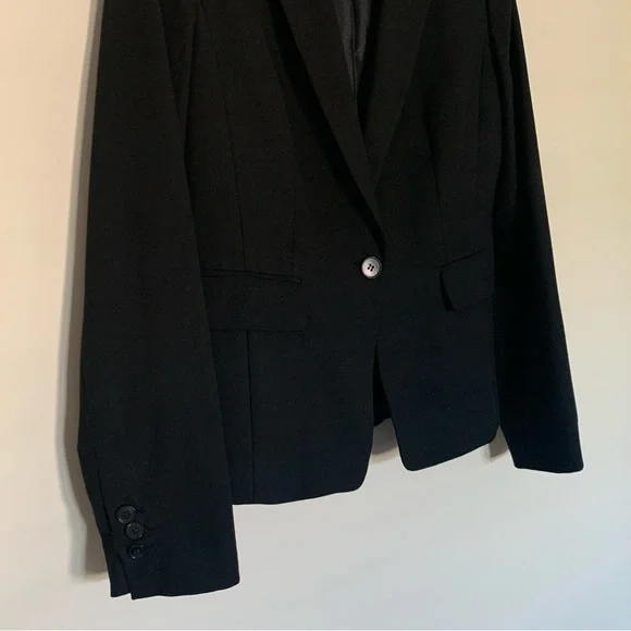 Women’s 6 ANN TAYLOR Black Single Button Business Casual Blazer Jacket - Picture 5 of 8